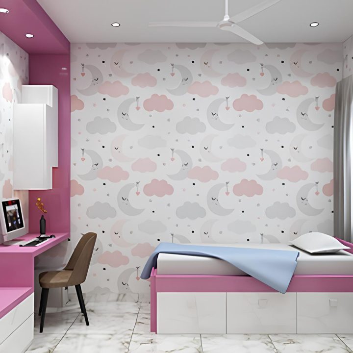 cute girls' bedroom interior ideas offering a mix of comfort, style, and personalization for a dream-like space