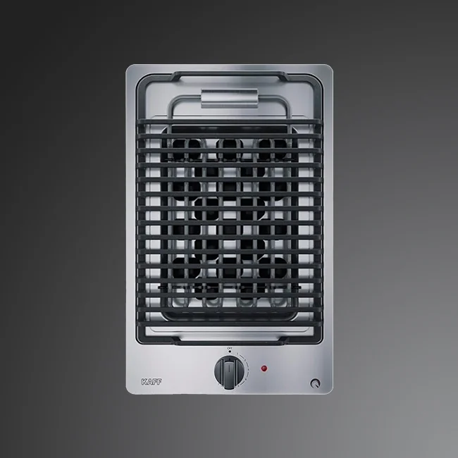 modern built-in BBQ and deep fryer installation for a high-end, versatile outdoor cooking space