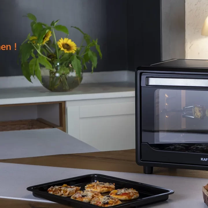 free-standing OTG with a contemporary finish, providing versatile cooking options in a space-saving design