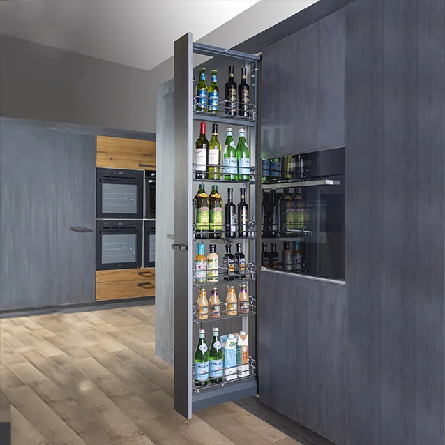 KAFF pull-out tall larder offering spacious and organized storage with smooth gliding functionality for kitchen essentials