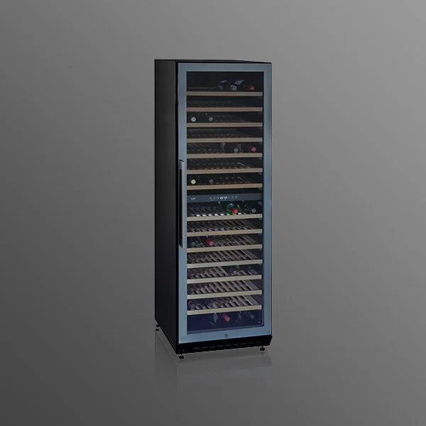 stylish freestanding wine fridge offering controlled climate settings for preserving wines in optimal conditions