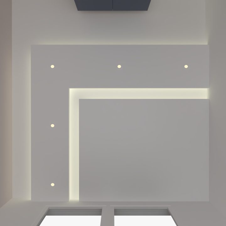 Modern stylish false ceiling, creating a stunning visual impact with its innovative design and sleek finish.