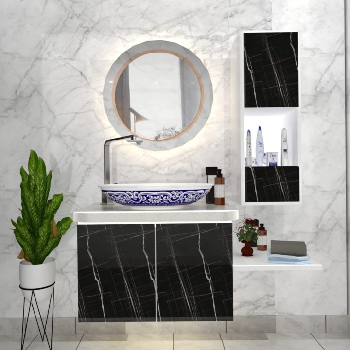 modern vanity unit storage offering smart organization and chic aesthetics for a functional, stylish bathroom