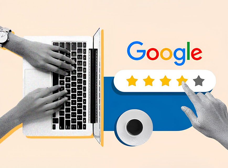 customer review on Google with four-star rating